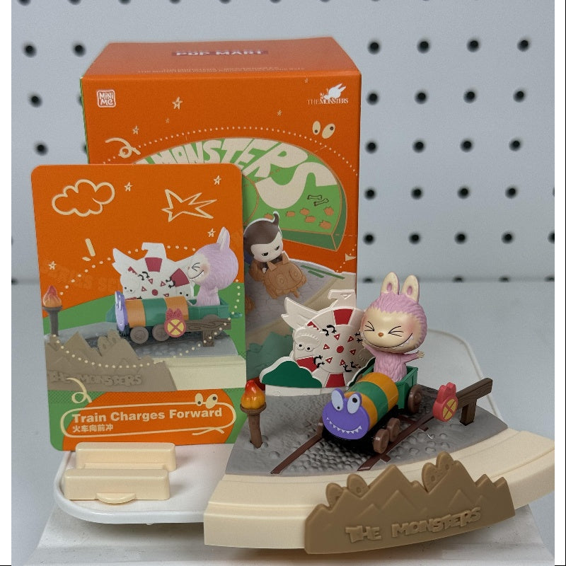 Labubu The Monsters Playing Games Series Train Charges Forward