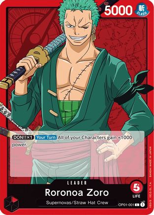 Roronoa Zoro (001) OP01-001 L Romance Dawn