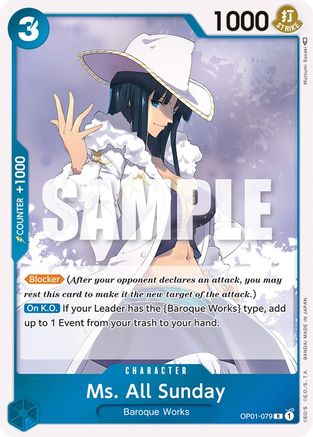 Ms. All Sunday OP01-079 R Romance Dawn Foil