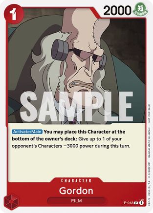 Gordon (One Piece Film Red) P-013 PR One Piece Promotion Cards