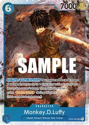 Monkey.D.Luffy (062) OP02-062 SR Paramount War  Foil