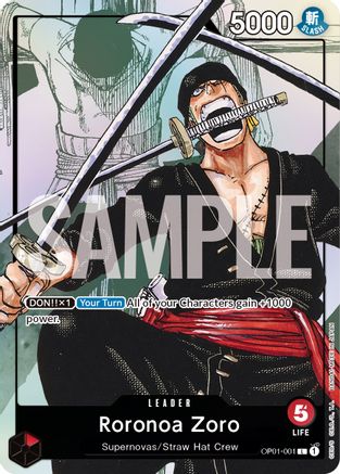 Roronoa Zoro - OP01-001 (Alternate Art) OP01-001 PR One Piece Promotion Cards