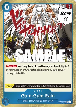 Gum-Gum Rain OP02-068 R Paramount War  Foil