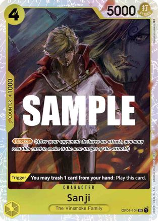 Sanji (104) OP04-104 SR Kingdoms of Intrigue  Foil