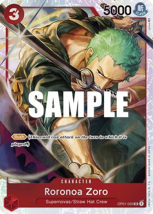 Roronoa Zoro - OP01-025 (Ultra Deck: The Three Captains) OP01-025 SR One Piece Promotion Cards  Foil
