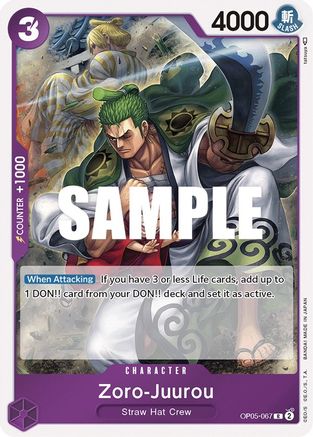 Zoro-Juurou OP05-067 R Awakening of the New Era  Foil