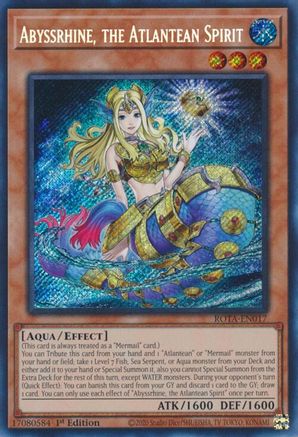 Abyssrhine, the Atlantean Spirit - ROTA-EN017 Secret Rare 1st Edition