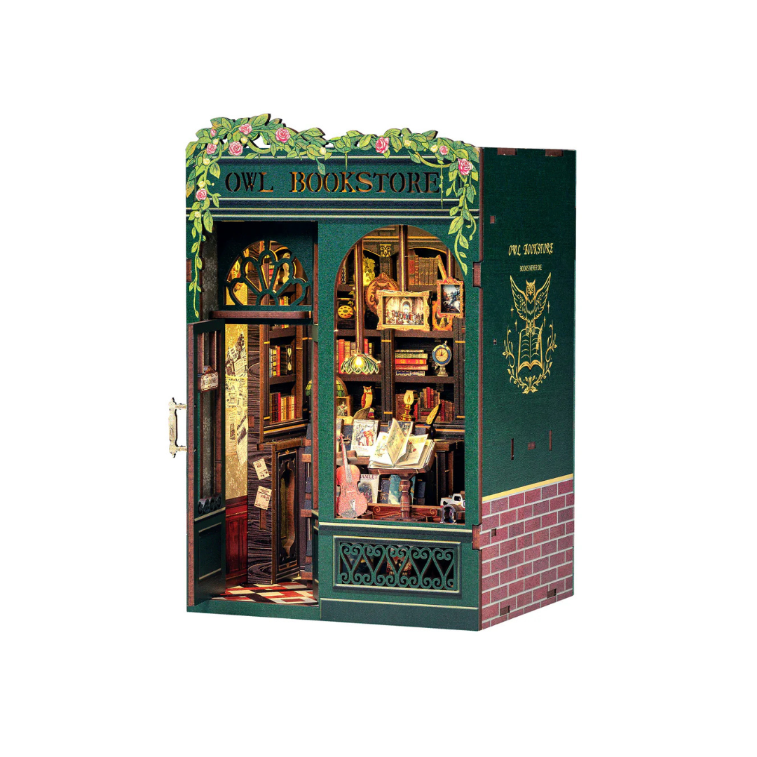 DIY Miniature Kit Book Nook  Owl Bookstore