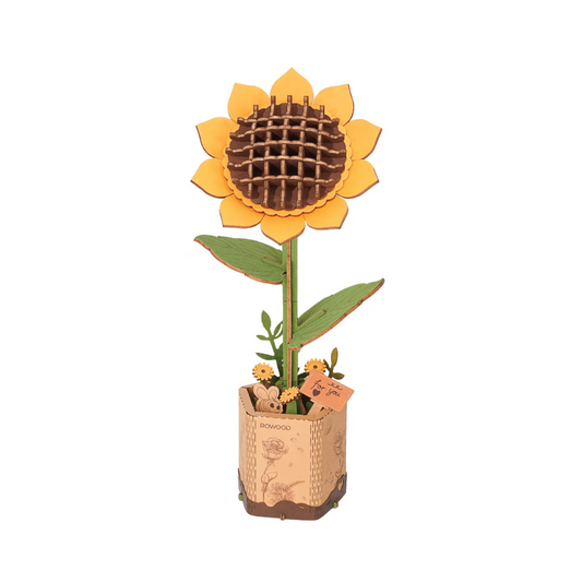 Modern Wooden Puzzle  Sunflower