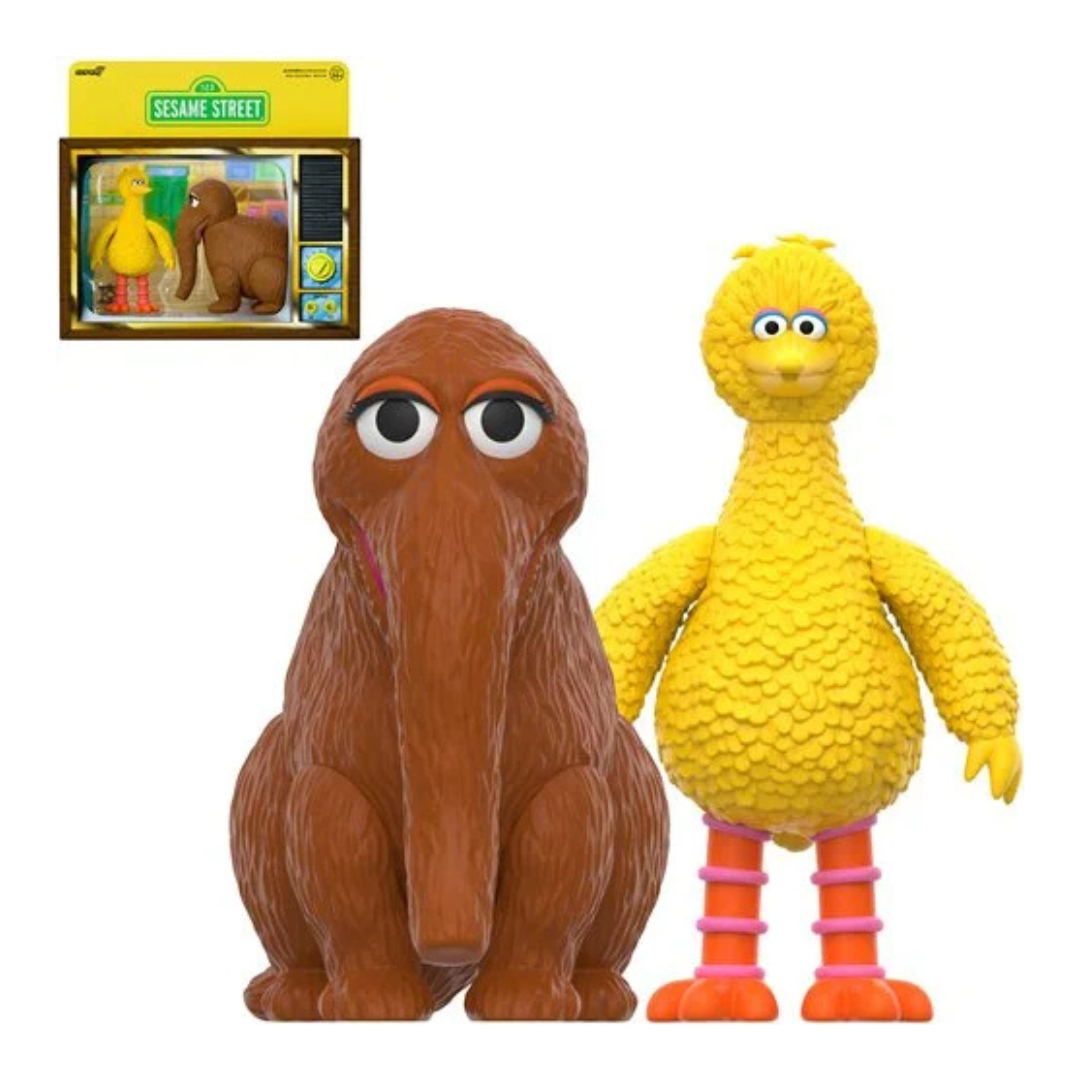 Sesame Street Big Bird and Mr. Snuffleupagus 3 3/4-Inch ReAction Figures